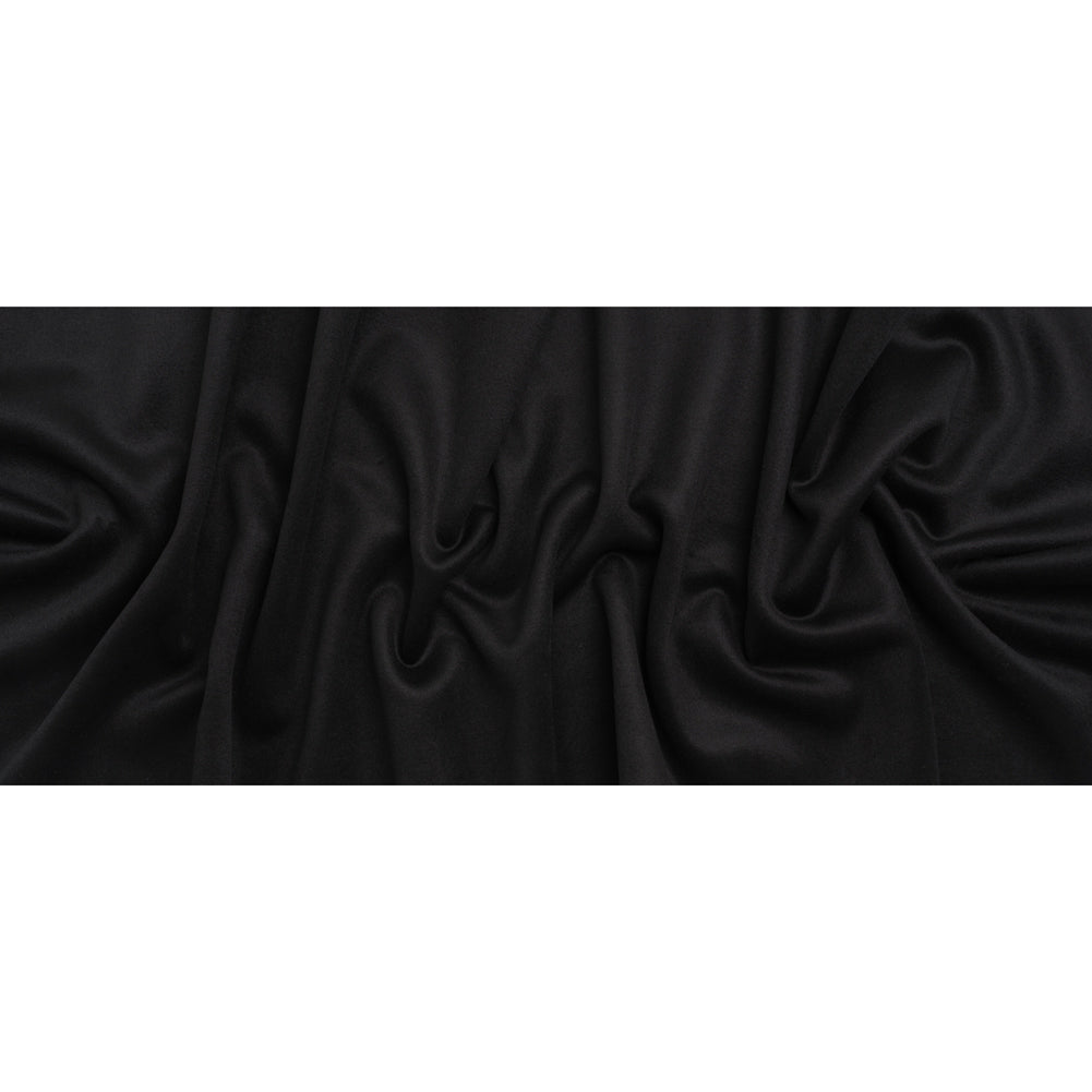 Brushed Wool Blend Twill Coating - Black - Deadstock - Full
