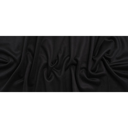 Brushed Wool Blend Twill Coating - Black - Deadstock - Full