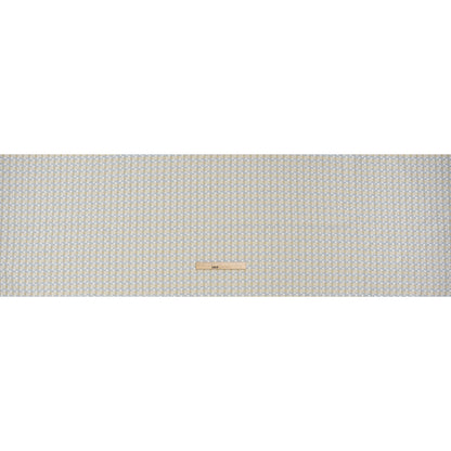 Metallic Polyester Tweed - Baby Blue, White and Gold Plaid - Deadstock - Full