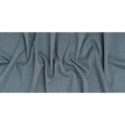 Brushed Wool Blend Twill Double Cloth Coating - White and Light Blue Heathered - Deadstock - Full