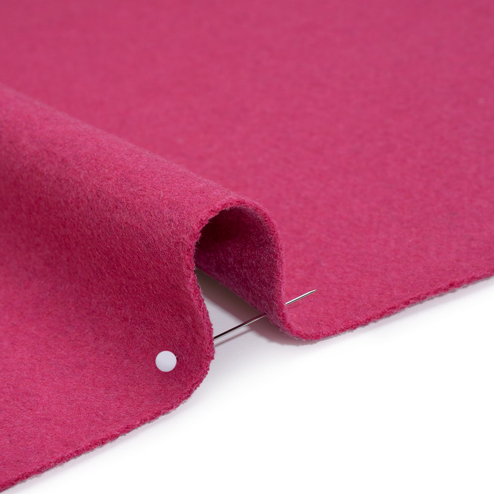 Brushed Wool Blend Twill Coating - Hot Pink - Deadstock Detail