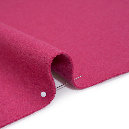 Brushed Wool Blend Twill Coating - Hot Pink - Deadstock Detail