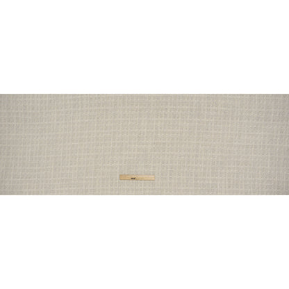 Polyester Boucle Tweed with Metallic Accents - Ivory, White and Gold Subtle Checks - Deadstock - Full