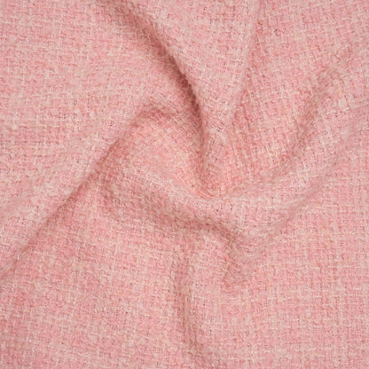 Polyester Boucle Tweed - Baby Pink Subtle Checks - Deadstock