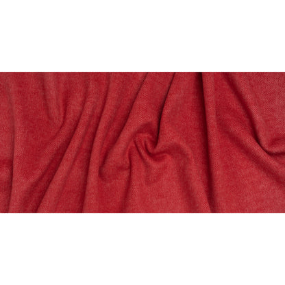 Brushed Wool Blend Twill Double Cloth Coating - Cranberry Red and Pink Herringbone - Deadstock - Full