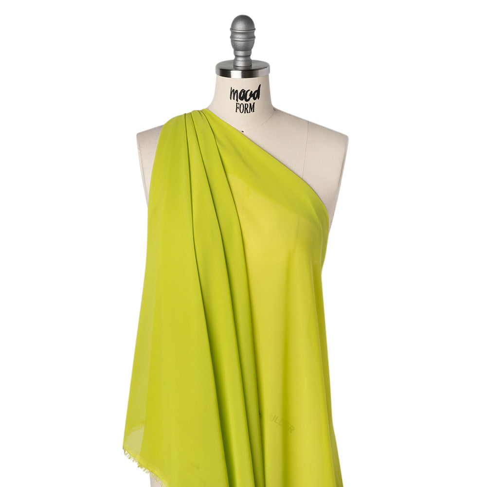 Polyester Chiffon - Lime Green - Designer Deadstock Drape