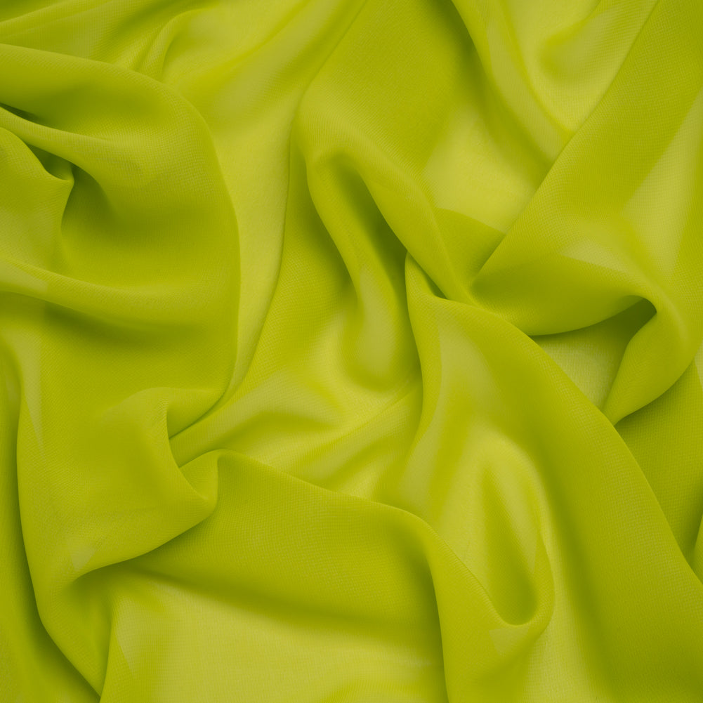 Polyester Chiffon - Lime Green - Designer Deadstock
