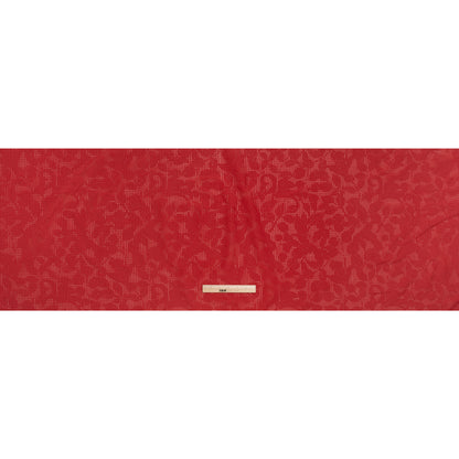 Polyester Burnout Jacquard - Red Floral and Checks - Designer Deadstock - Full