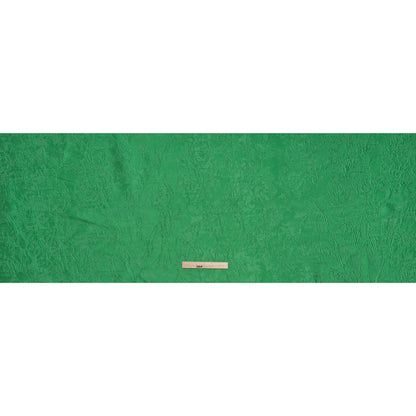 Metallic Polyester Brocade - Lime Green Floral - Deadstock - Full