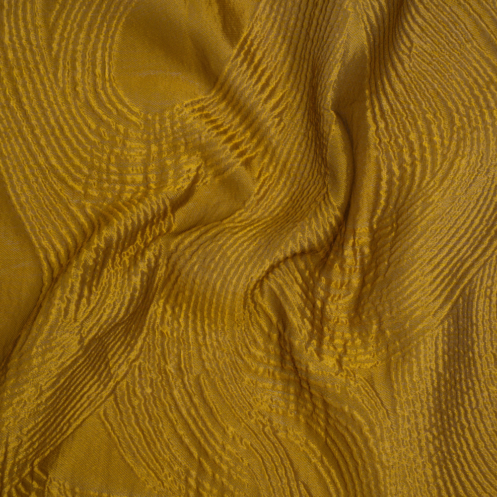 Sheer Metallic Polyester Brocade - Gold Paisley Drops - Deadstock