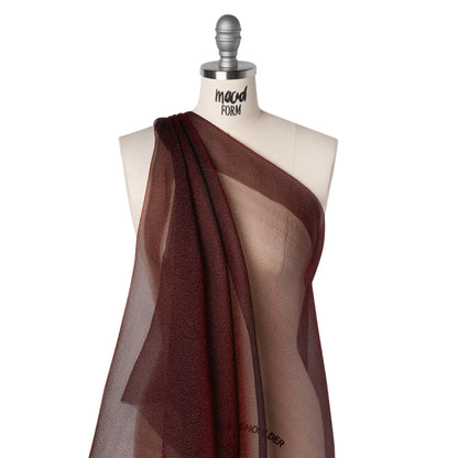 Metallic Shimmer Bubble Organza - Wine Red - Deadstock Drape