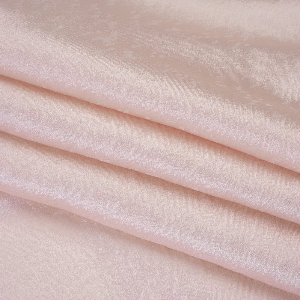Luminous Polyester Brocade - Light Pink Abstract Animal Spots - Deadstock Folded