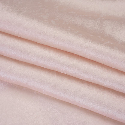 Luminous Polyester Brocade - Light Pink Abstract Animal Spots - Deadstock Folded