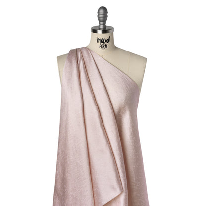 Luminous Polyester Brocade - Light Pink Abstract Animal Spots - Deadstock Drape