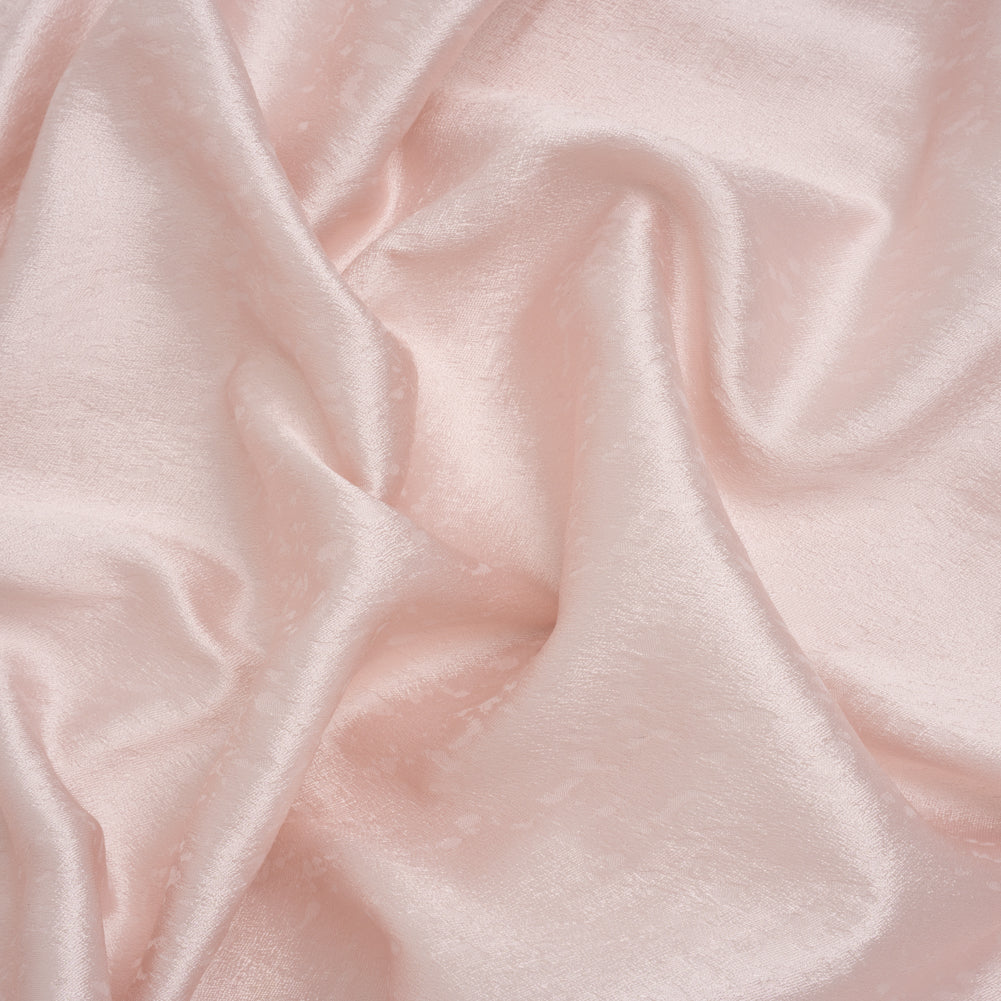 Luminous Polyester Brocade - Light Pink Abstract Animal Spots - Deadstock