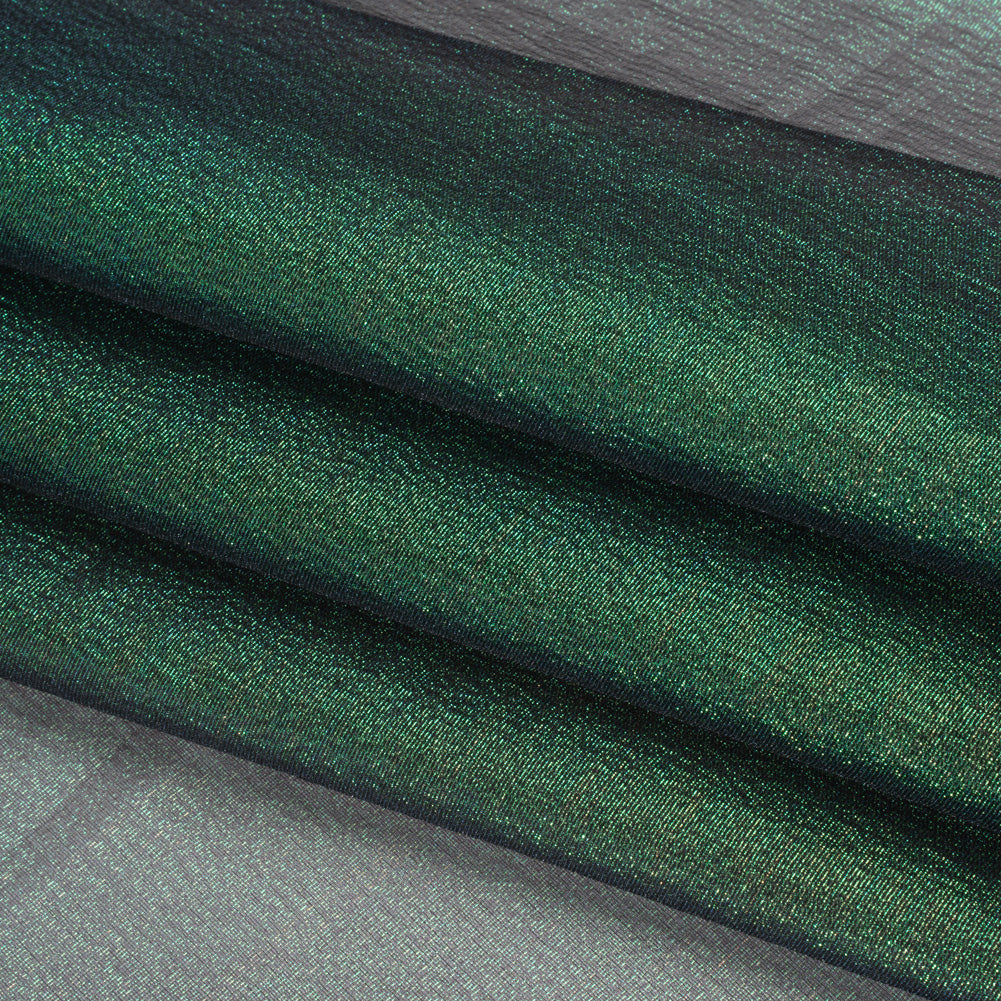 Metallic Organza Lame - Emerald Green - Deadstock Folded