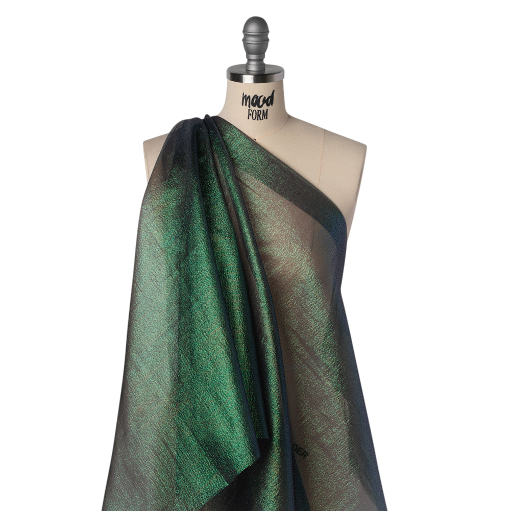 Metallic Organza Lame - Emerald Green - Deadstock Drape