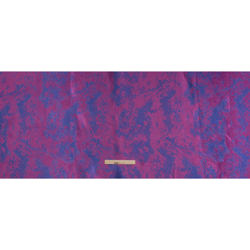 Luminous Polyester Brocade - Purple and Magenta Abstract - Deadstock - Full