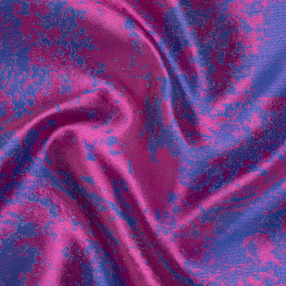 Luminous Polyester Brocade - Purple and Magenta Abstract - Deadstock