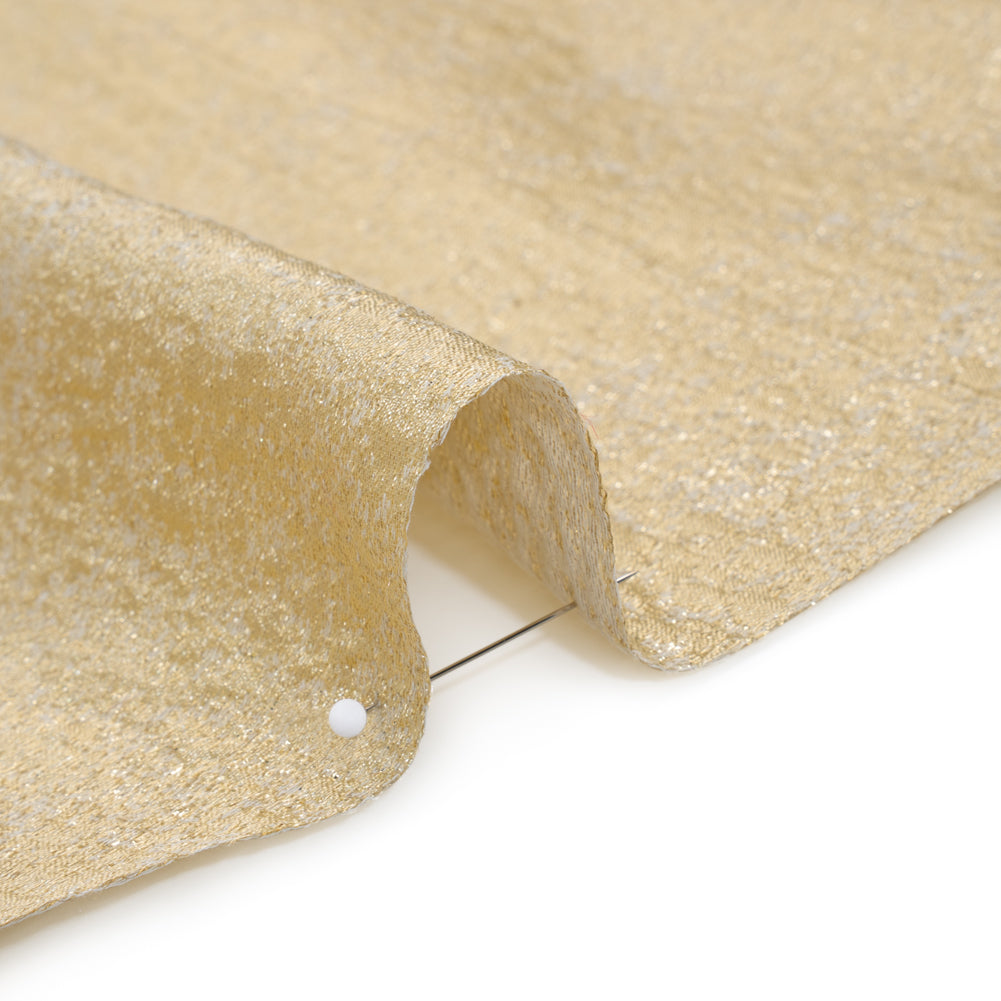 Metallic Polyester Brocade - Gold Abstract - Deadstock Detail