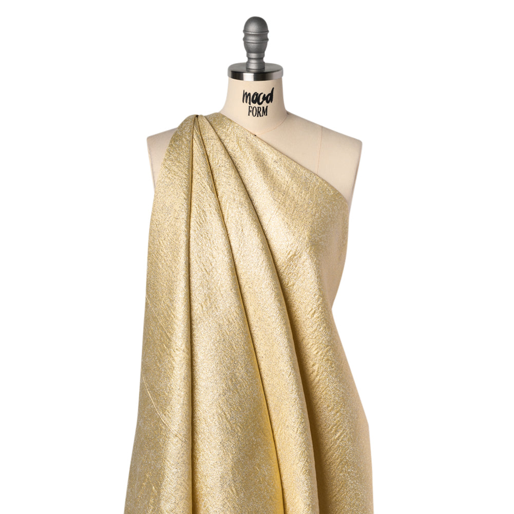 Metallic Polyester Brocade - Gold Abstract - Deadstock Drape