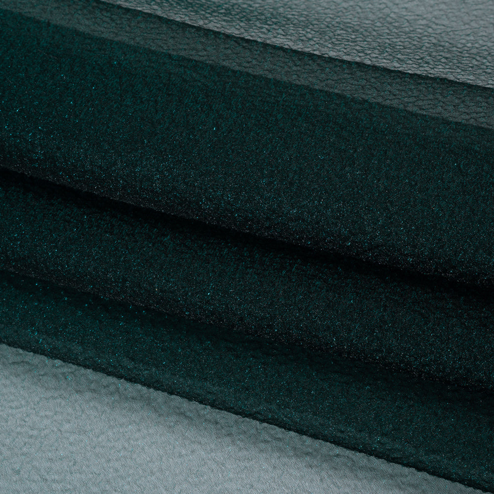 Metallic Shimmer Bubble Organza - Teal - Deadstock Folded