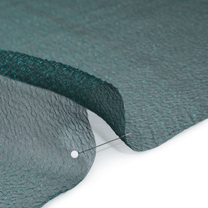Metallic Shimmer Bubble Organza - Teal - Deadstock Detail