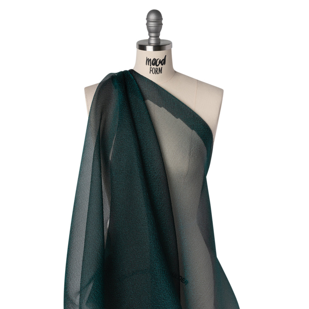 Metallic Shimmer Bubble Organza - Teal - Deadstock Drape