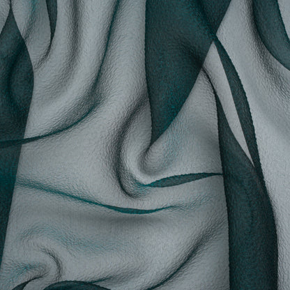Metallic Shimmer Bubble Organza - Teal - Deadstock