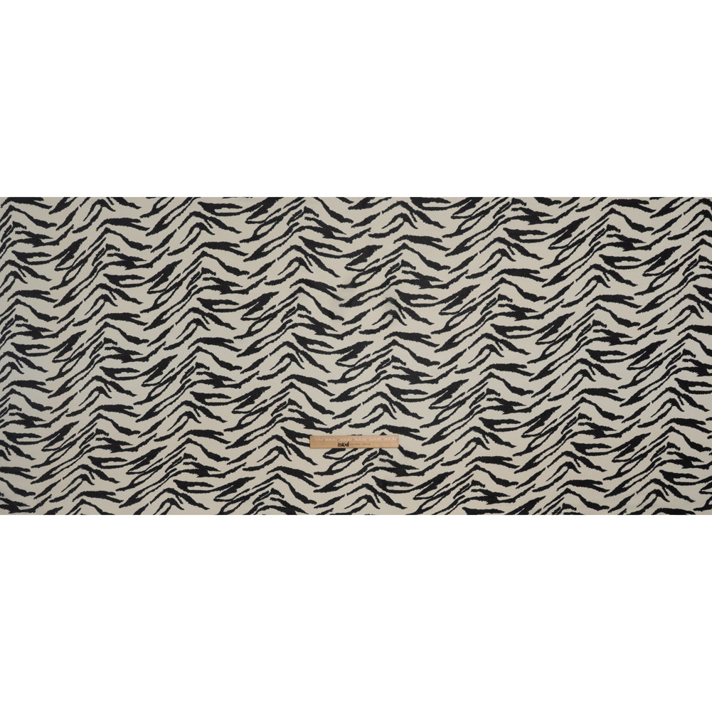 Viscose Georgette Print - Black and White Zebra Stripes - Designer Deadstock - Full