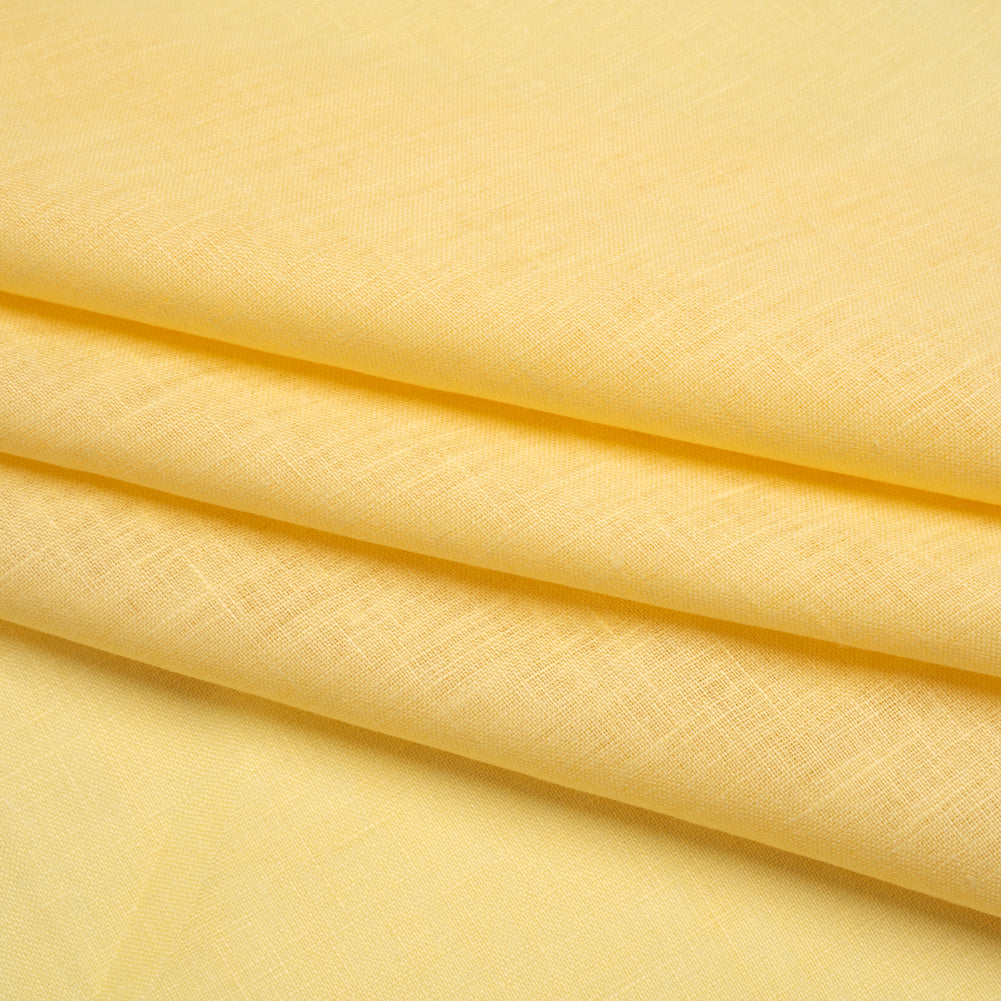Lightweight Linen Woven by Max Alexander - Sun Yellow Folded