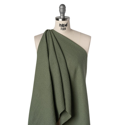 Linen and Cotton Waffle Woven Made in Italy - Sage Green