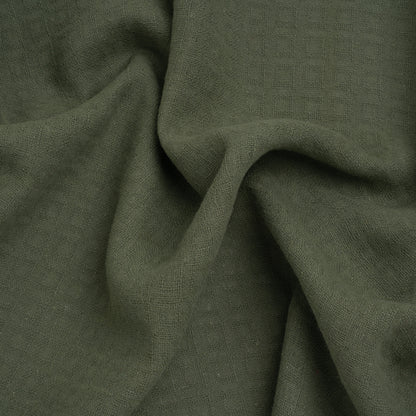 Linen and Cotton Waffle Woven Made in Italy - Sage Green
