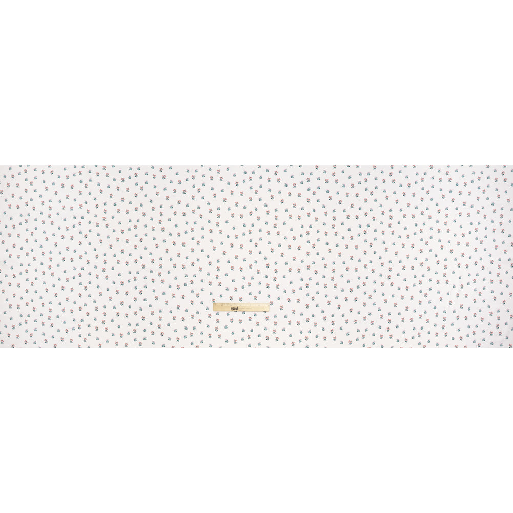 Stretch Nylon Jersey Print by Montce - Pink, Dark Green and Cream Floral Ditsy - Designer Deadstock - Full