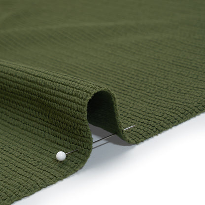 Stretch Ruffled Nylon Knit - Olive Green - Deadstock
