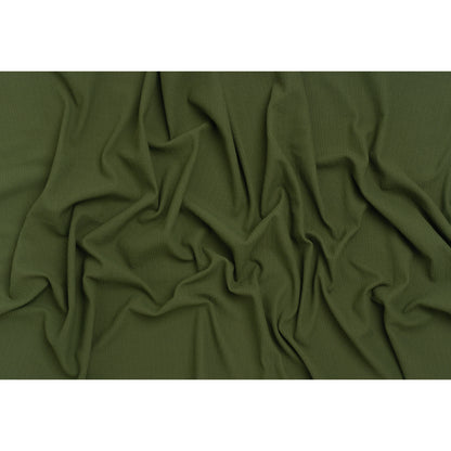 Stretch Ruffled Nylon Knit - Olive Green - Deadstock