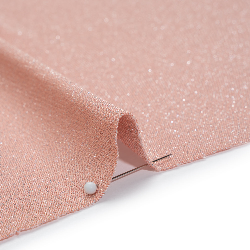 Metallic Stretch Rayon Sweater Knit by Montce - Dusty Pink - Designer Deadstock - Detail