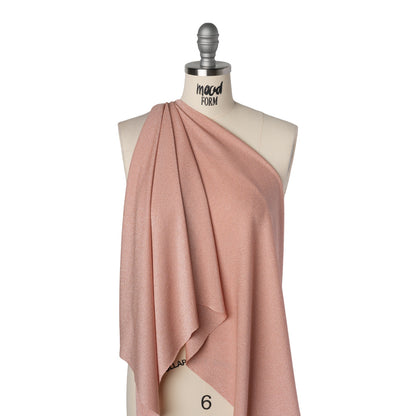 Metallic Stretch Rayon Sweater Knit by Montce - Dusty Pink - Designer Deadstock