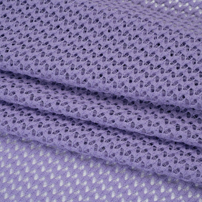 Stretch Polyester Eyelet Knit by Montce - Lavender Zig Zags - Designer Deadstock