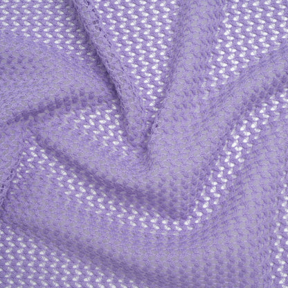 Stretch Polyester Eyelet Knit by Montce - Lavender Zig Zags - Designer Deadstock