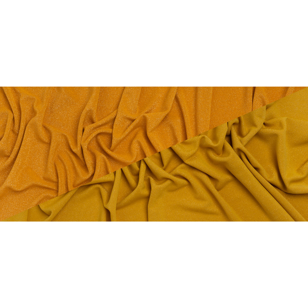 Metallic Stretch Nylon French Terry - Mustard Yellow - Deadstock - Full
