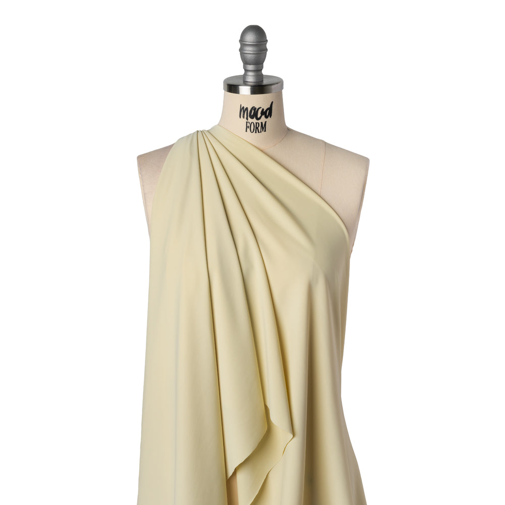 Stretch Nylon Tricot by Montce - Pale Beige - Designer Deadstock - Drape