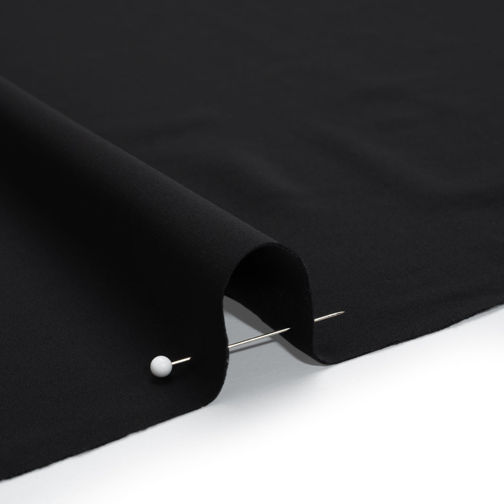 Stretch Nylon Tricot by Montce - Black - Designer Deadstock - Detail