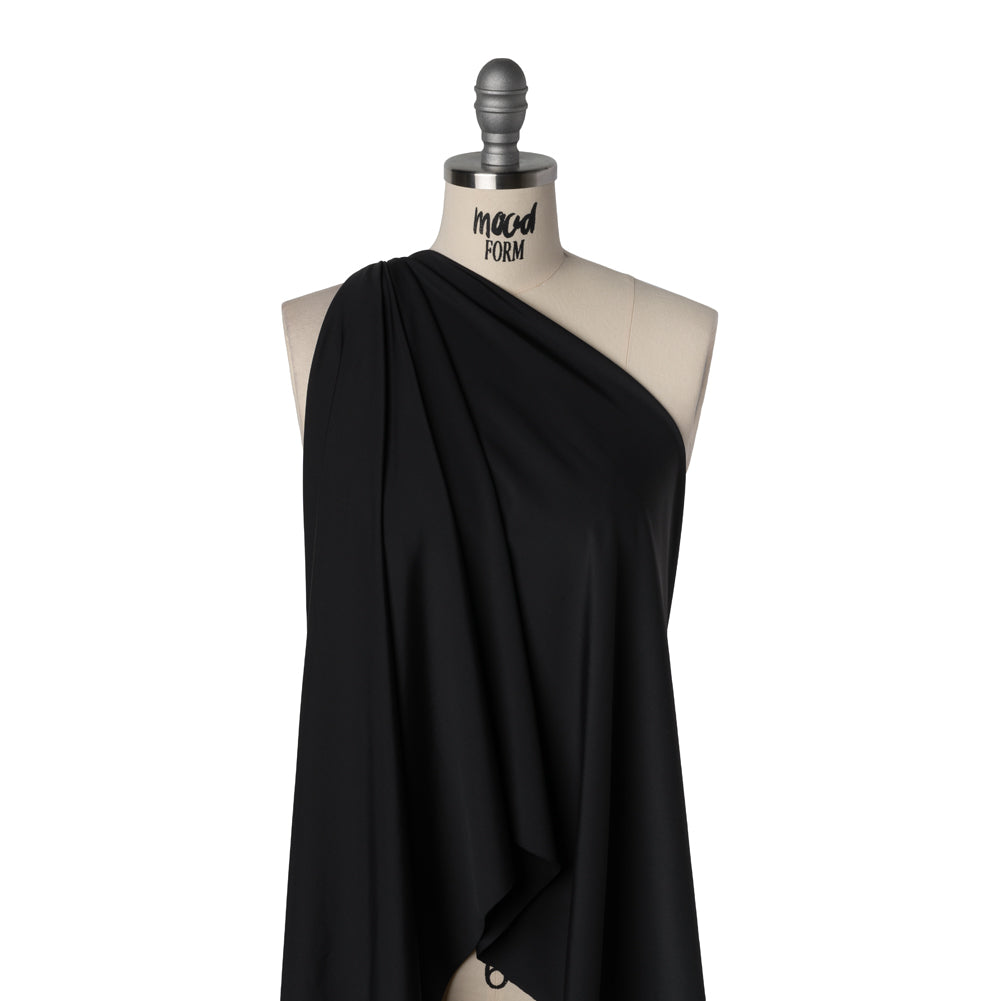 Stretch Nylon Tricot by Montce - Black - Designer Deadstock - Drape