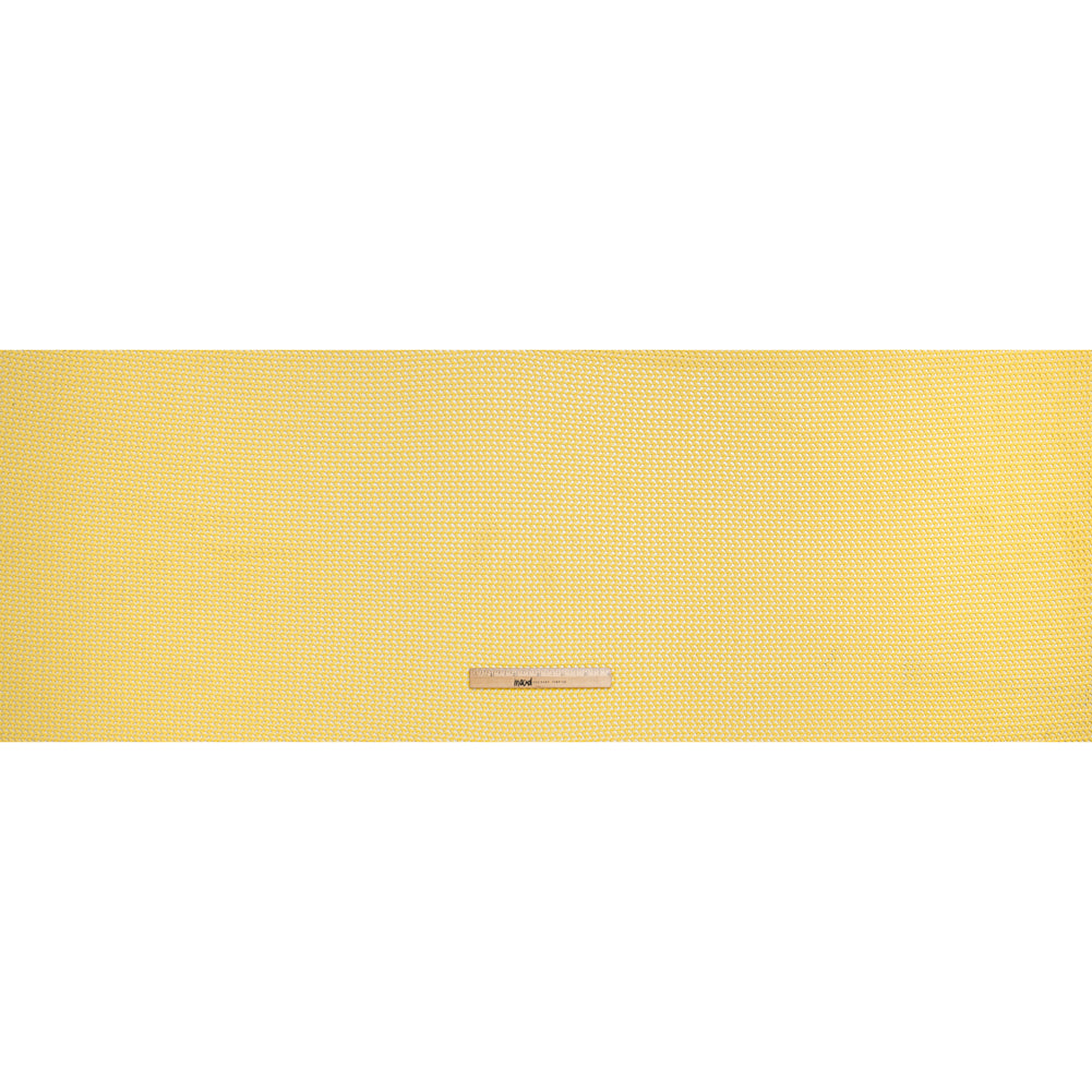 Stretch Polyester Eyelet Knit by Montce - Sun Yellow Zig Zags - Designer Deadstock - Full