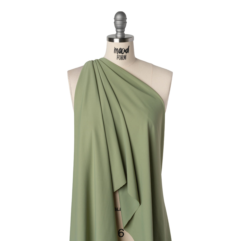 Stretch Nylon Tricot by Montce - Laurel Green - Designer Deadstock - Drape