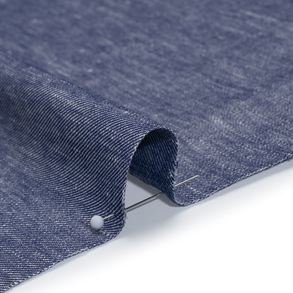 Stretch Linen Blend Denim Twill by Veronica Beard - Indigo - Designer Deadstock