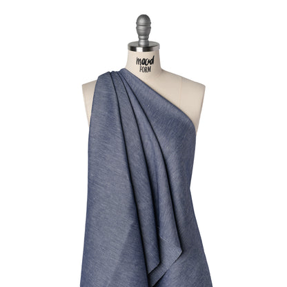 Stretch Linen Blend Denim Twill by Veronica Beard - Indigo - Designer Deadstock