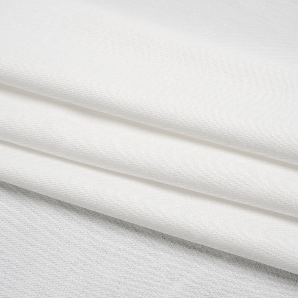 Stretch Linen Blend Twill by Veronica Beard - White - Designer Deadstock