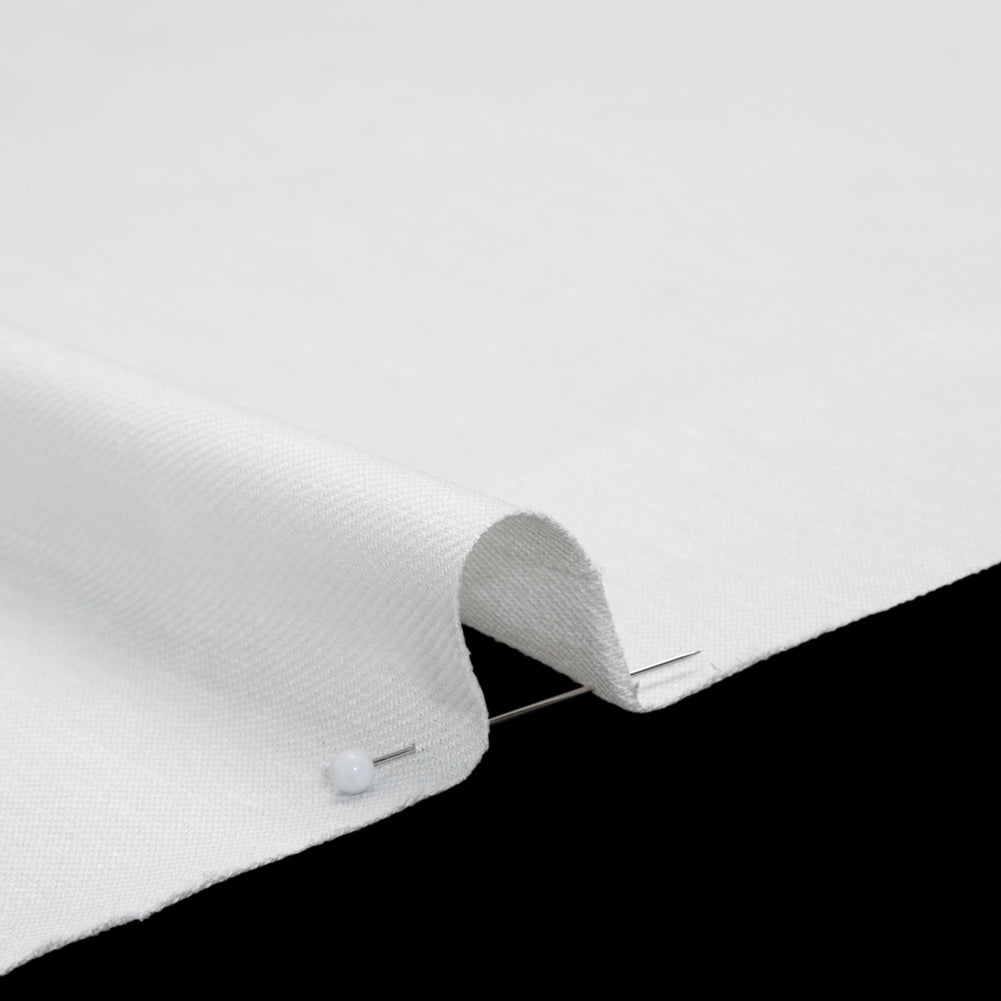 Stretch Linen Blend Twill by Veronica Beard - White - Designer Deadstock